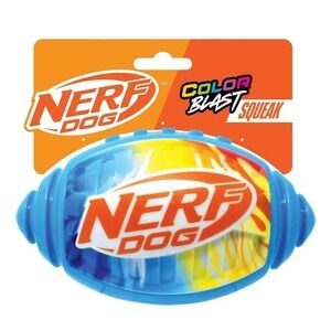 NERF Color Blast Squeak Football‎ Dog Ball Toy TPR Material Size M/L